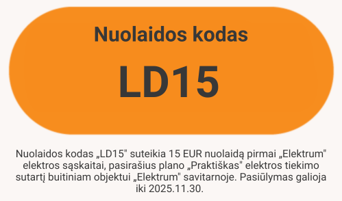 Nuolaidos kodas: LD15
